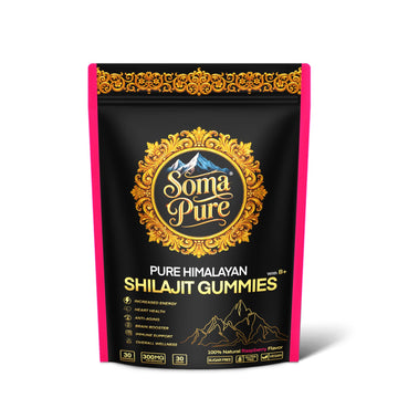 Soma Pure Himalayan Shilajit Gummies – 9000mg, Raspberry, Sugar-Free